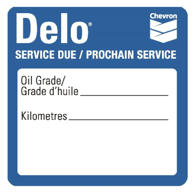 Delo Oil Change STICKERS (Non-Personalized) (Roll/500)