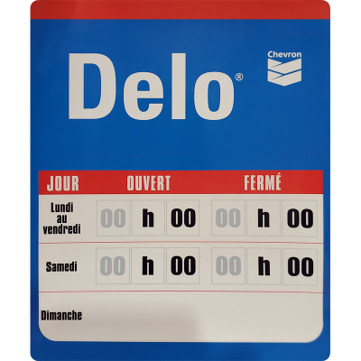 Delo Hours of Operation Decal Numbers - French