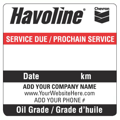 Havoline Oil Change STICKERS Handwritten - Print On Demand