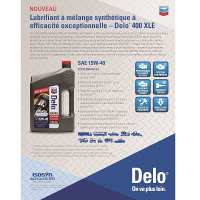 Delo 400 XLE SAE 15W-40 Sell Sheet - French